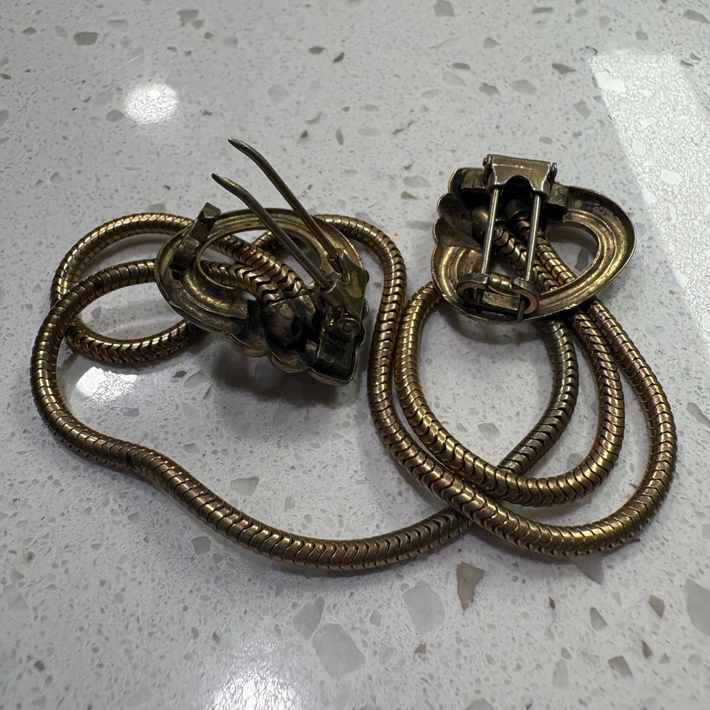 Vintage Gold Double Rope Curtain Brooch - Picture 4 of 9